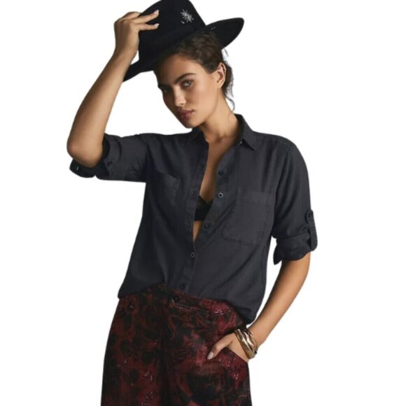 cloth & stone Tops - Anthropologie Womens Medium Grey Wash Cloth & Stone Buttondown Shirt